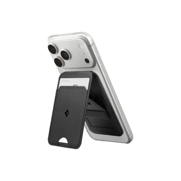 Spigen Card Holder Magsafe With Stand Slim Fold Tripod Wallet S314-3 (1 Card) - Black