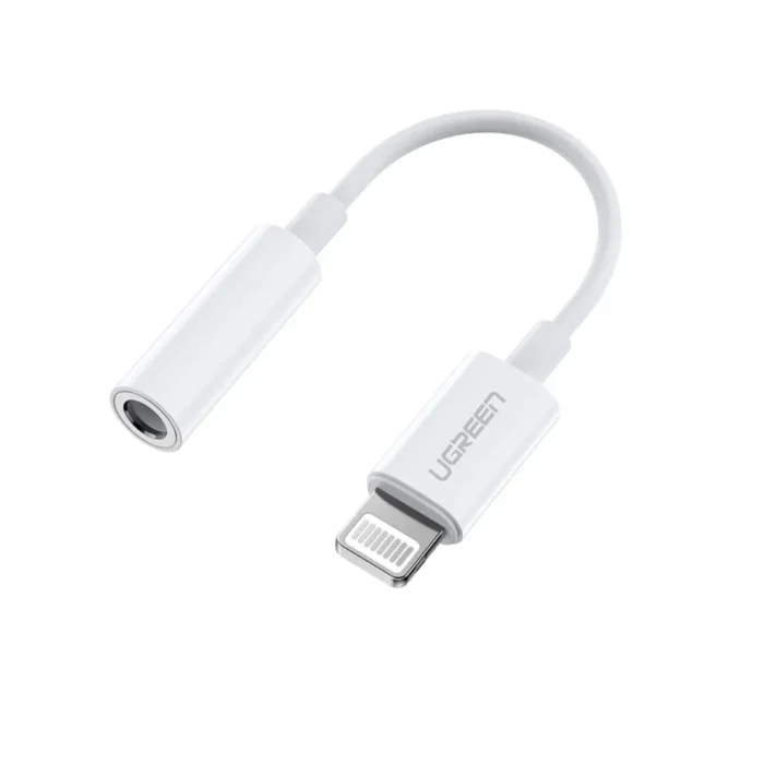 UGREEN Adapter Audio Lightning to Jack 3.5mm Braided 10cm - White