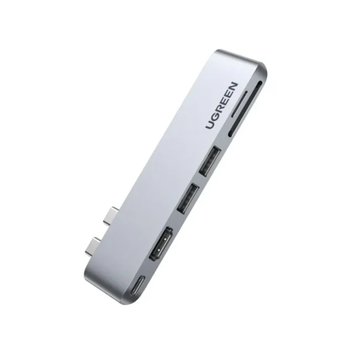 UGREEN Macbook Hub 6 in 2 Dual USB C to 2A 1C 1HDMI 1SD 1TF - Space Gray