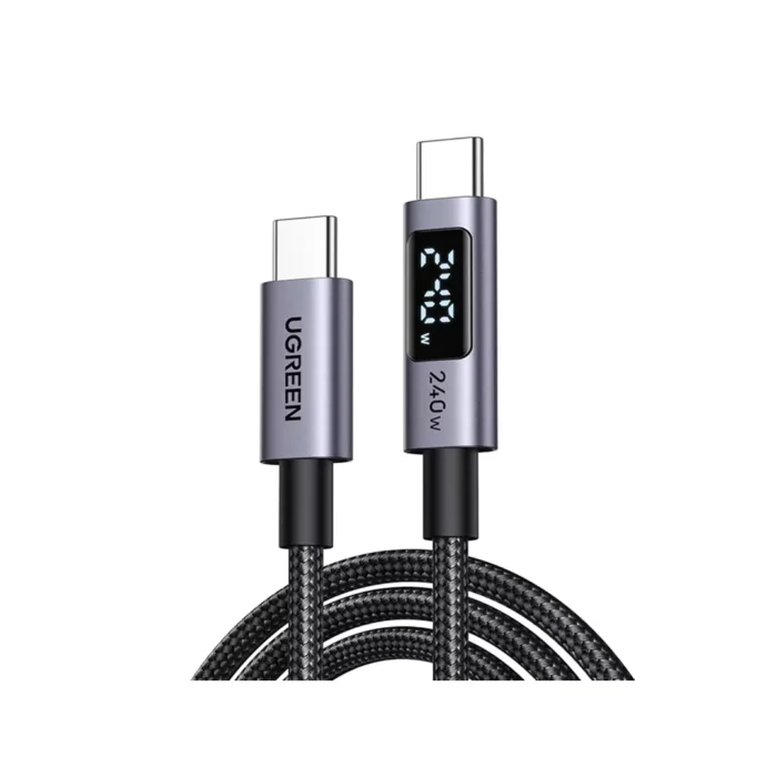 UGREEN Kabel Charger USB C - USB C 240W Braided 3m Digital Display - Black UGREEN Kabel Charger USB C - USB C 240W Braided 3m Digital Display - Black