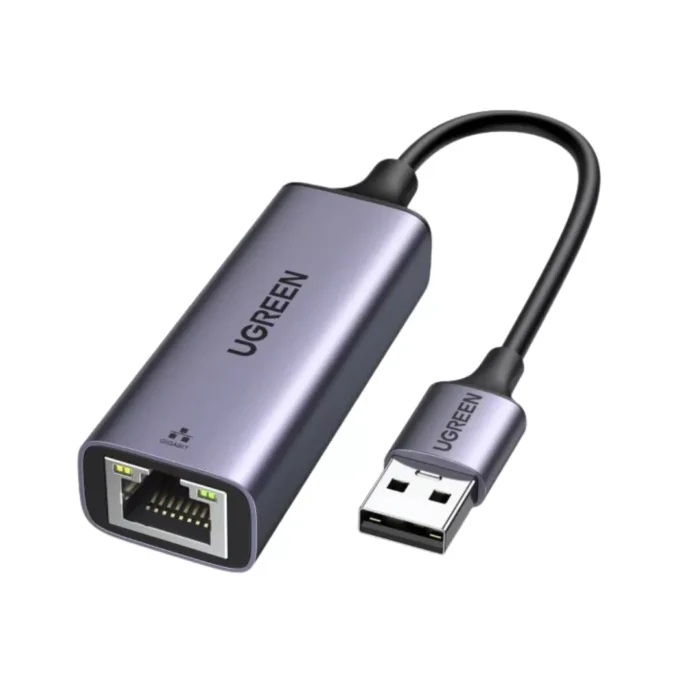 UGREEN Adapter Ethernet USB A to RJ45 - Black Gray UGREEN Adapter Ethernet USB A to RJ45 - Black Gray