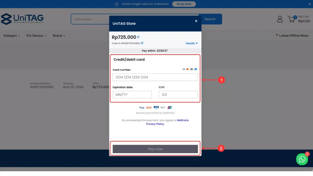 STEP 7 - PILIH JASA PENGIRIMAN