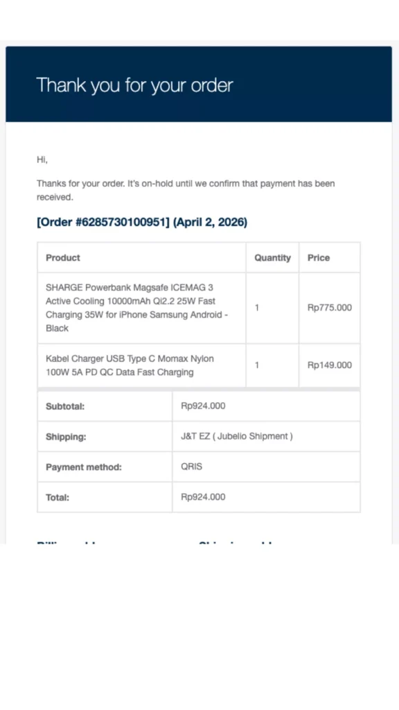 STEP 8 : CONTOH PESAN EMAIL OTOMATIS