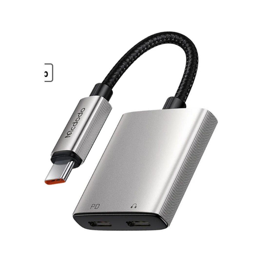 MCDODO Kabel Audio USB Type C to Dual USB C Converter Splitter for iPhone Samsung Hi-Res DAC Charging Adapter